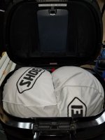 2 helmets in 2014 Cal Touring top case